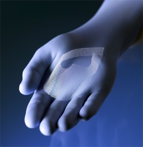vaginal mesh in hand