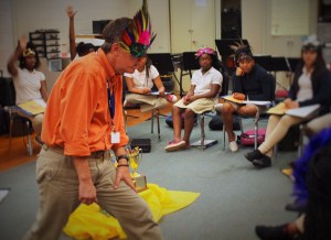 Barry Sherman actively listens to the students share their personal experiences and wisdom on living behind a mask.