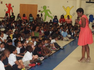 Sonja Gantt, WCNC news anchor encourages students to find ways to enjoy reading. She said, “Whatever you are interested in, you can always find a book about it.”