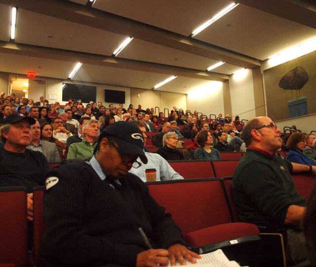 “Made for Walking” event attendees listen as Julie Campoli discusses her book.