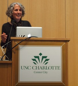 Pictured, Julie Campoli presenting “Made for Walking,” her second book published by the Lincoln Institute of Land Policy. Find out more about her latest work and read sample chapters at http://www.lincolninst.edu/pubs/2150_Made-for-Walking.